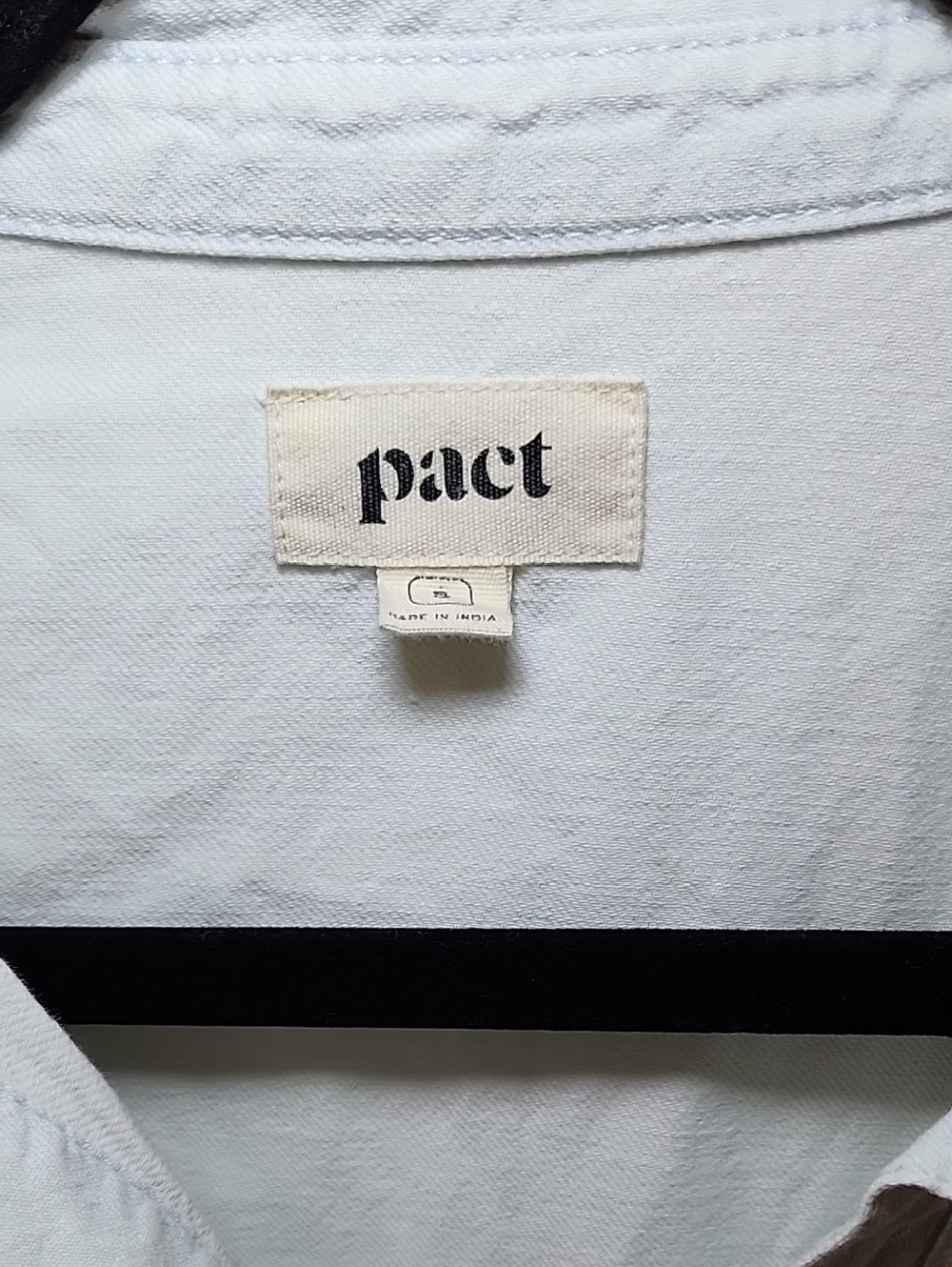 Pact Denim Chambray Shirt Dress 100% Organic Cotton Mini Button Down Size S - Picture 7 of 16